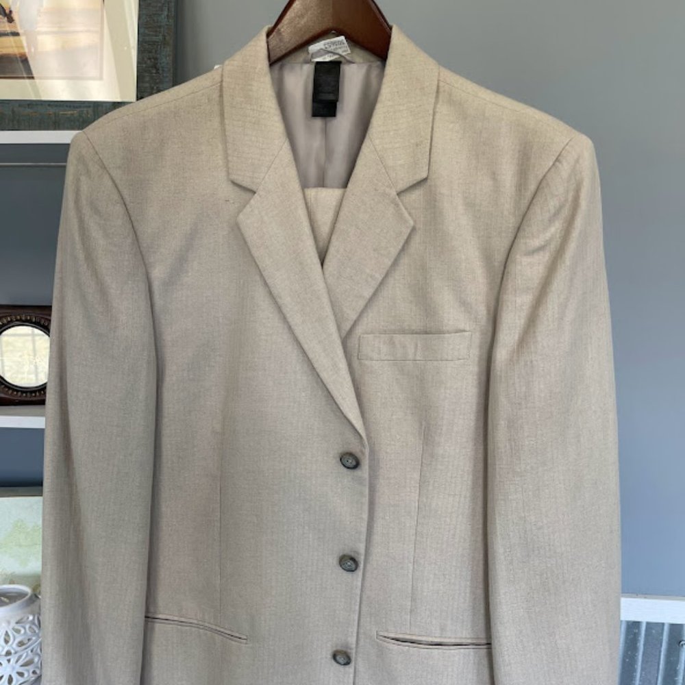 Claiborne 3-Button Light Khaki Suit
